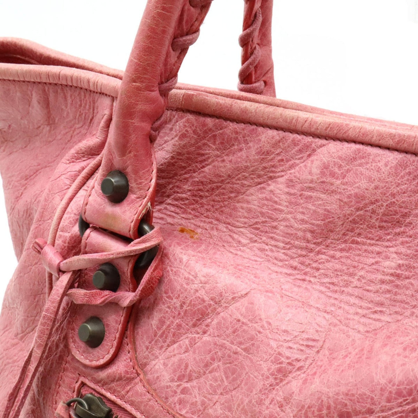 Balenciaga Pink Leather Handbag Tote Bag