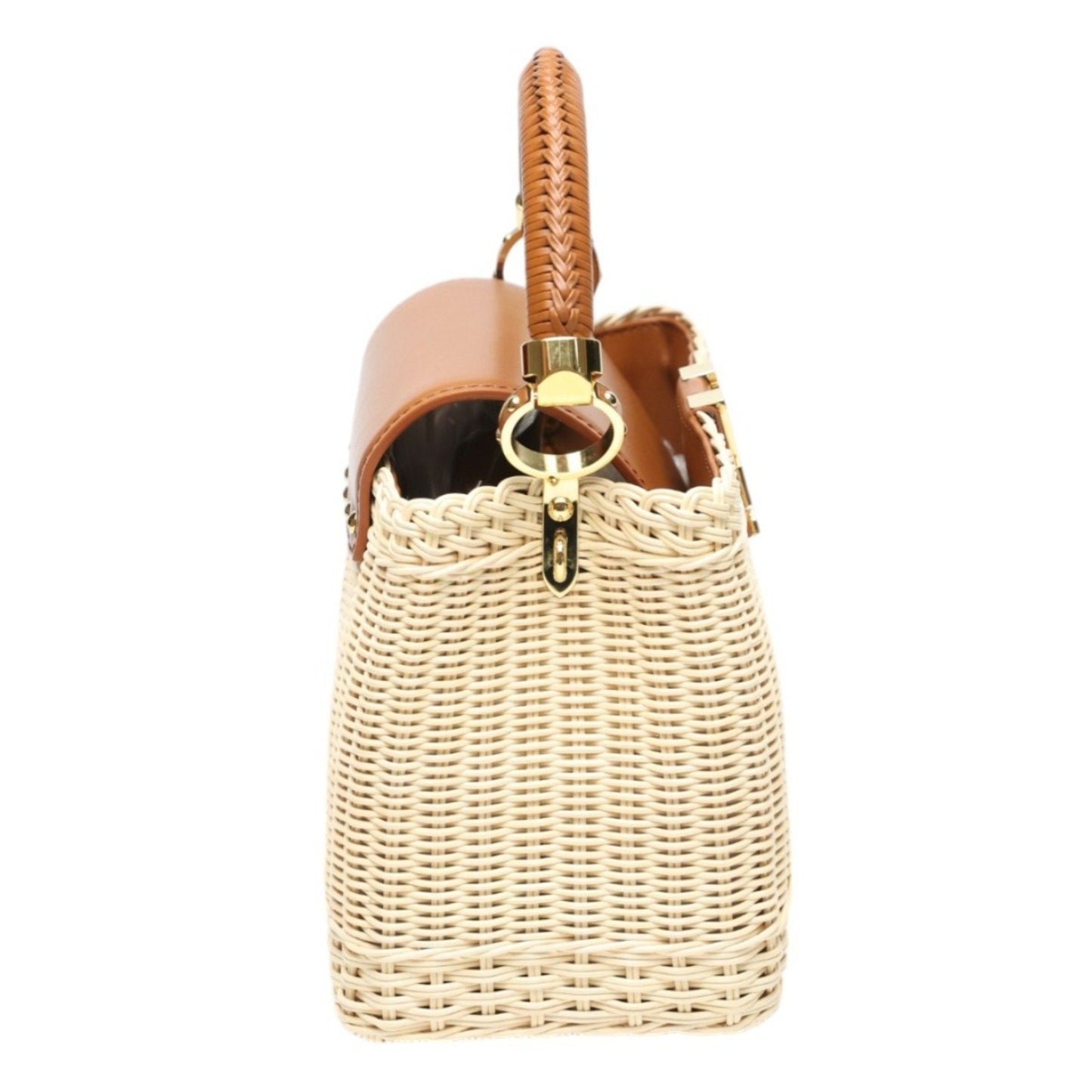 Louis Vuitton Beige Brown Leather Shoulder Bag