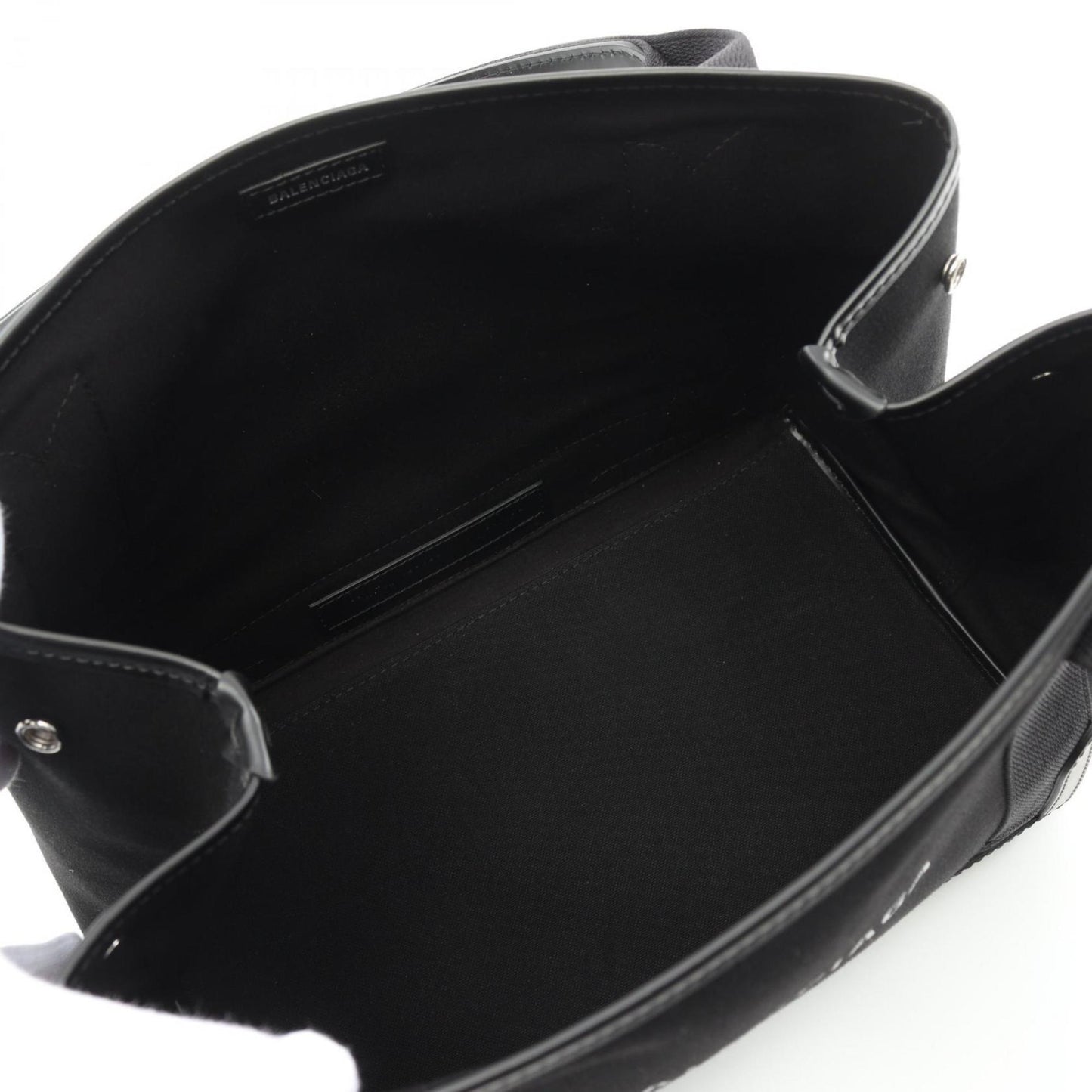 Balenciaga Black Canvas Leather Tote Bag