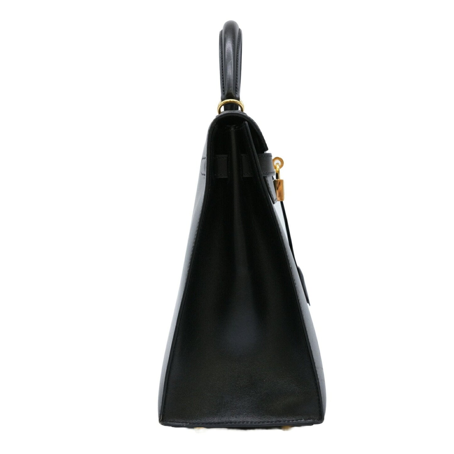 Hermes Black Box Calf Leather Handbag