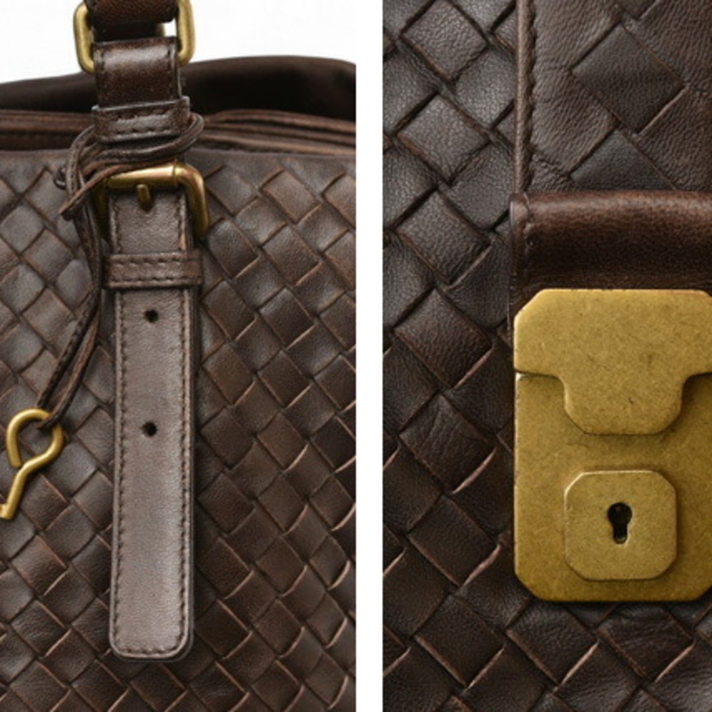 Bottega Veneta Dark Brown Intrecciato Tote Bag