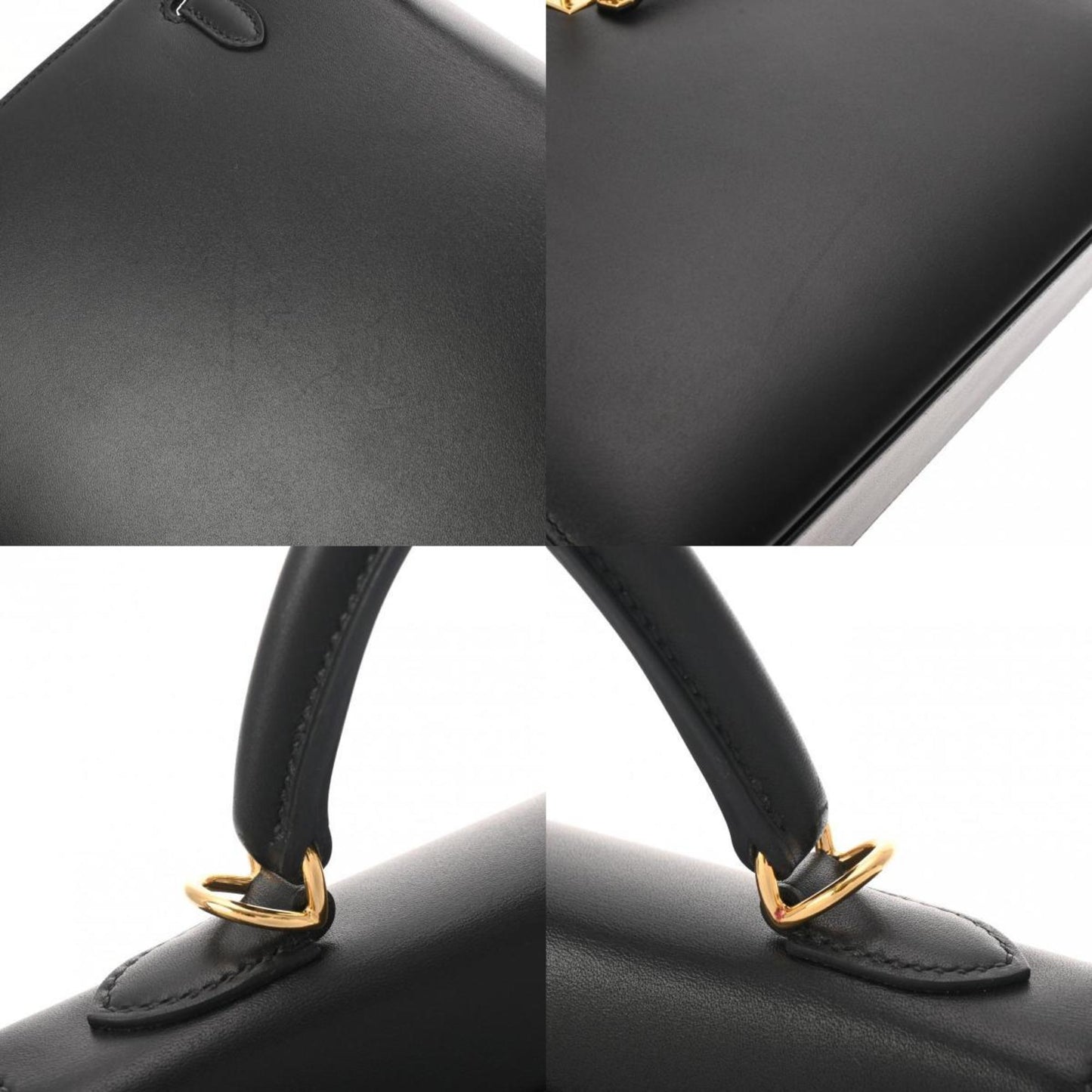 Hermes Black Tadelakt Leather Handbag
