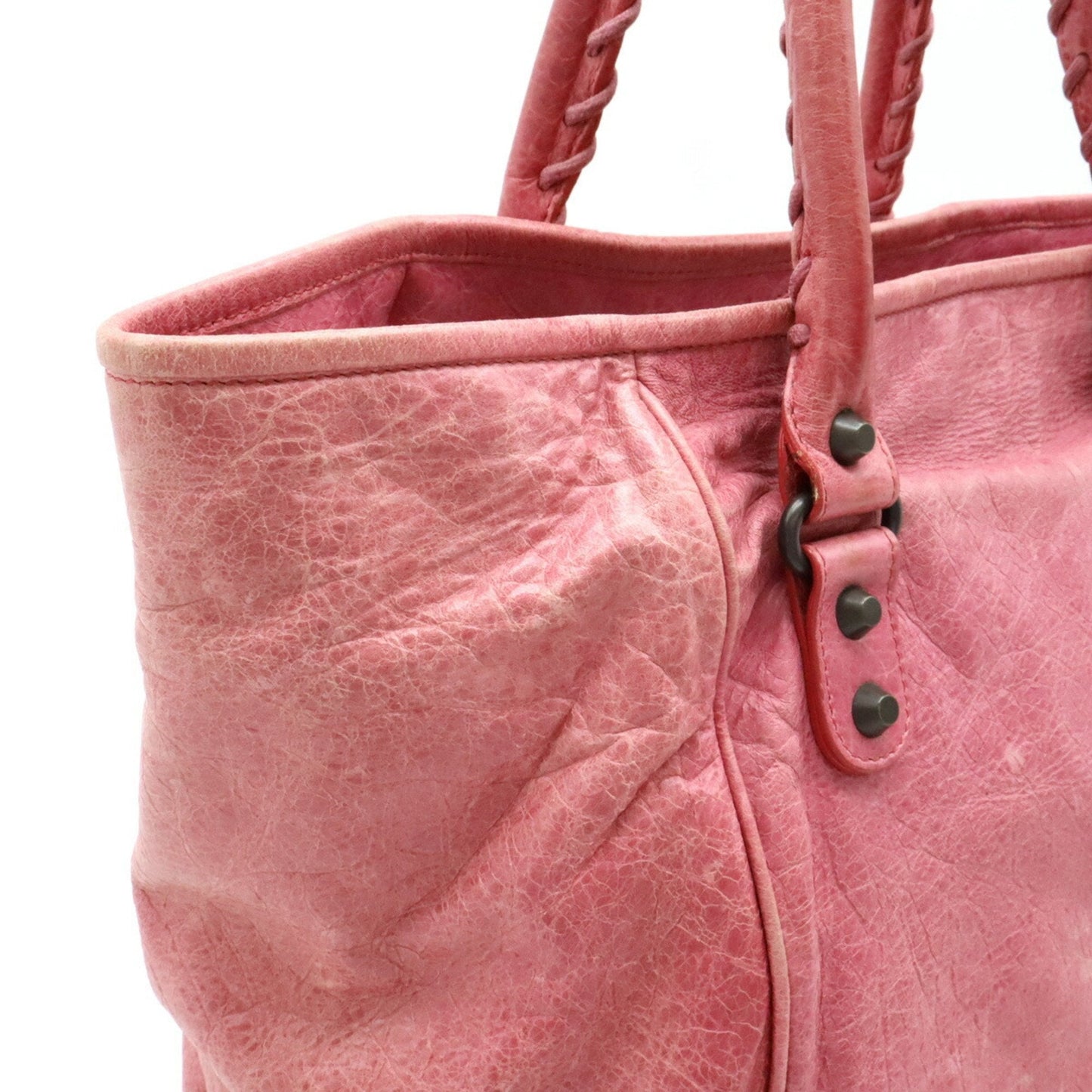 Balenciaga Pink Leather Handbag Tote Bag