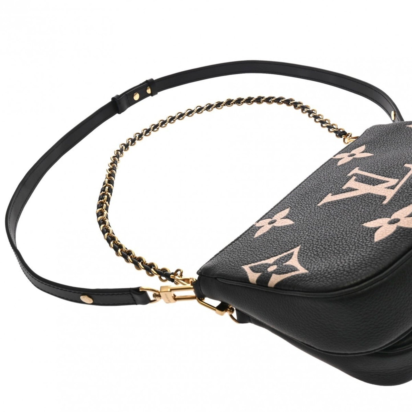 Louis Vuitton Beige Black Monogram Empreinte Pochette Pouch Shoulder Bag