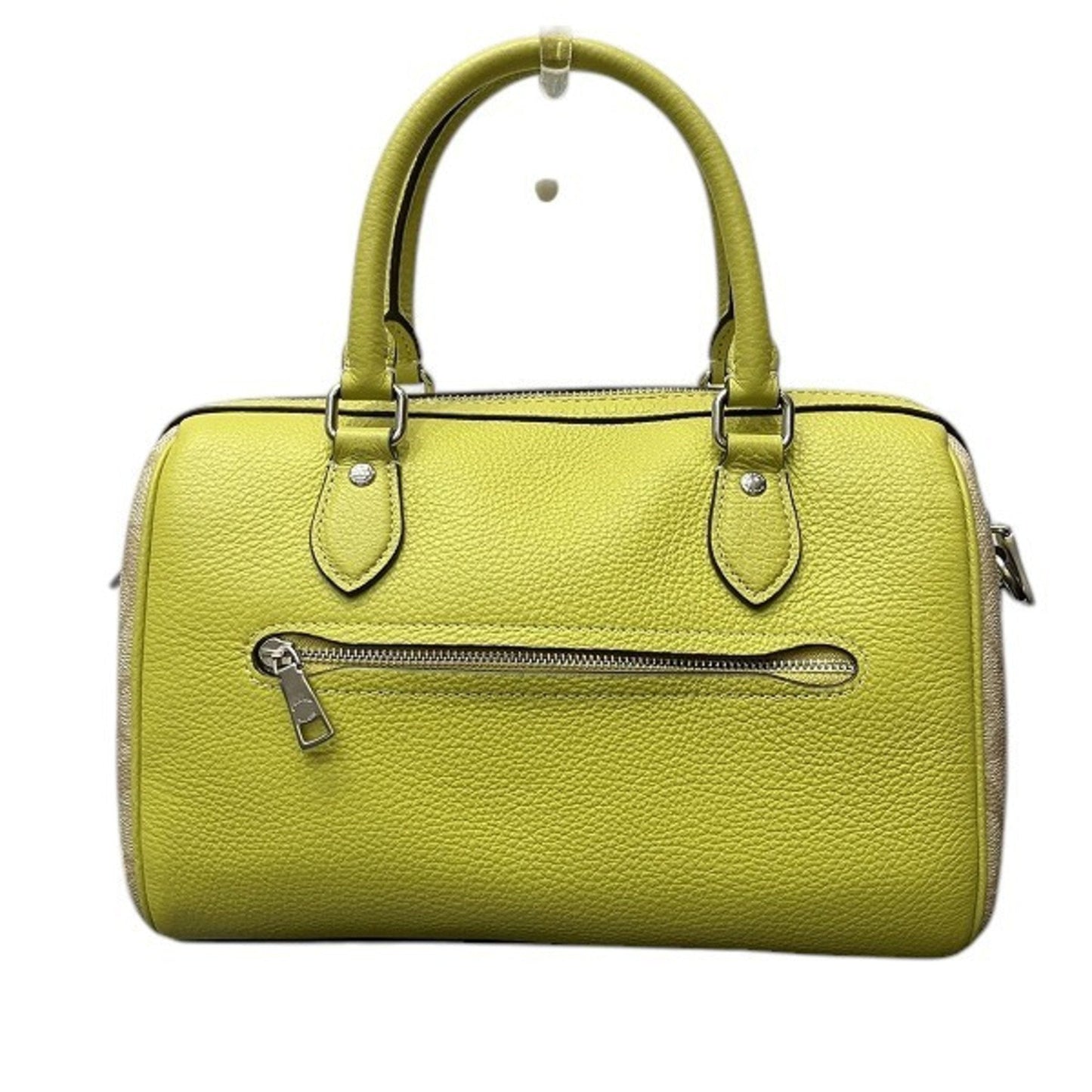 Coach Beige Lemon Yellow Pvc Leather Handbag Shoulder Bag