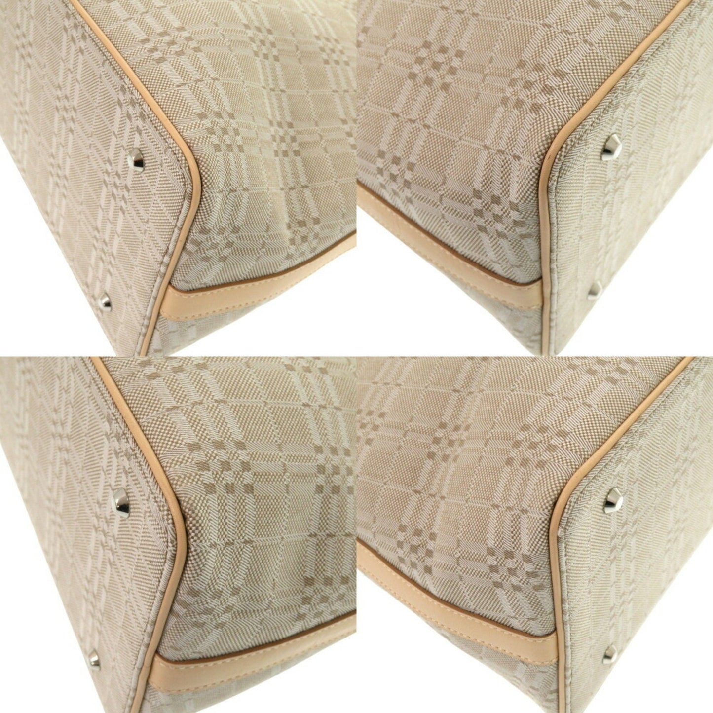 Burberry Beige Canvas Leather Handbag