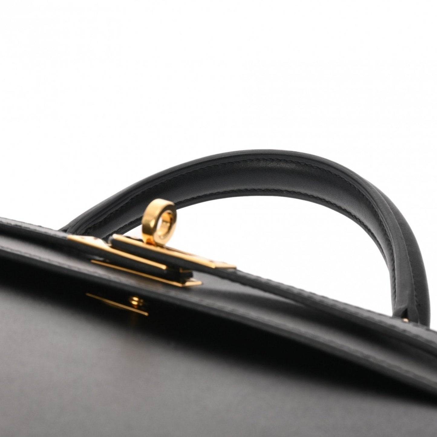 Hermes Black Tadelakt Leather Handbag