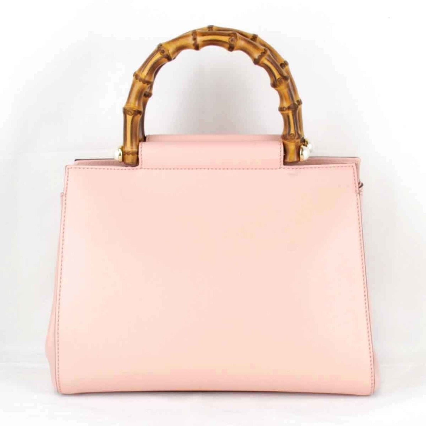 Gucci Bamboo Pink Leather Handbag