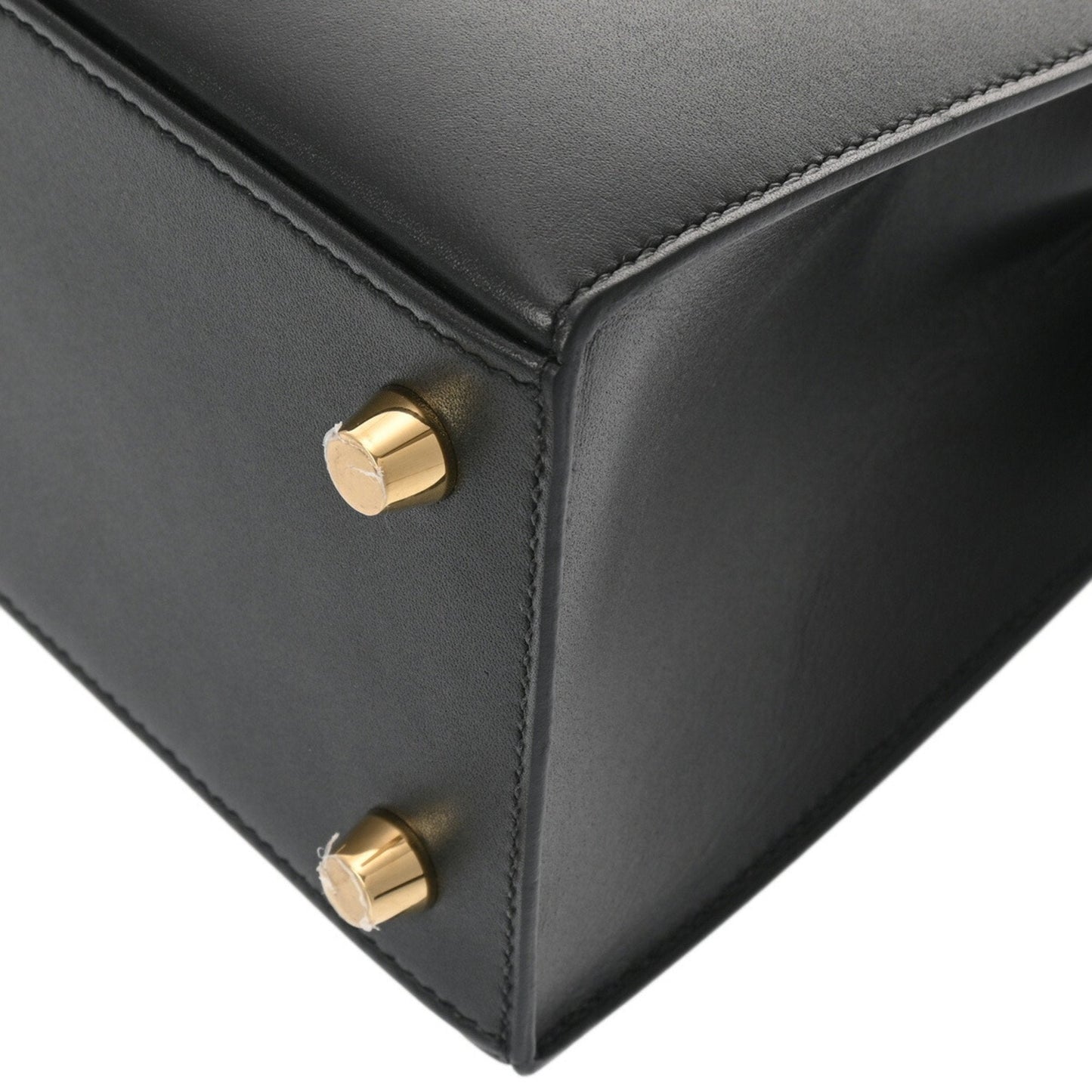 Hermes Black Tadelakt Leather Handbag