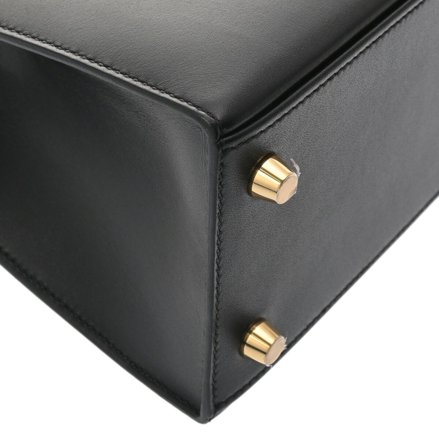Hermes Black Tadelakt Leather Handbag