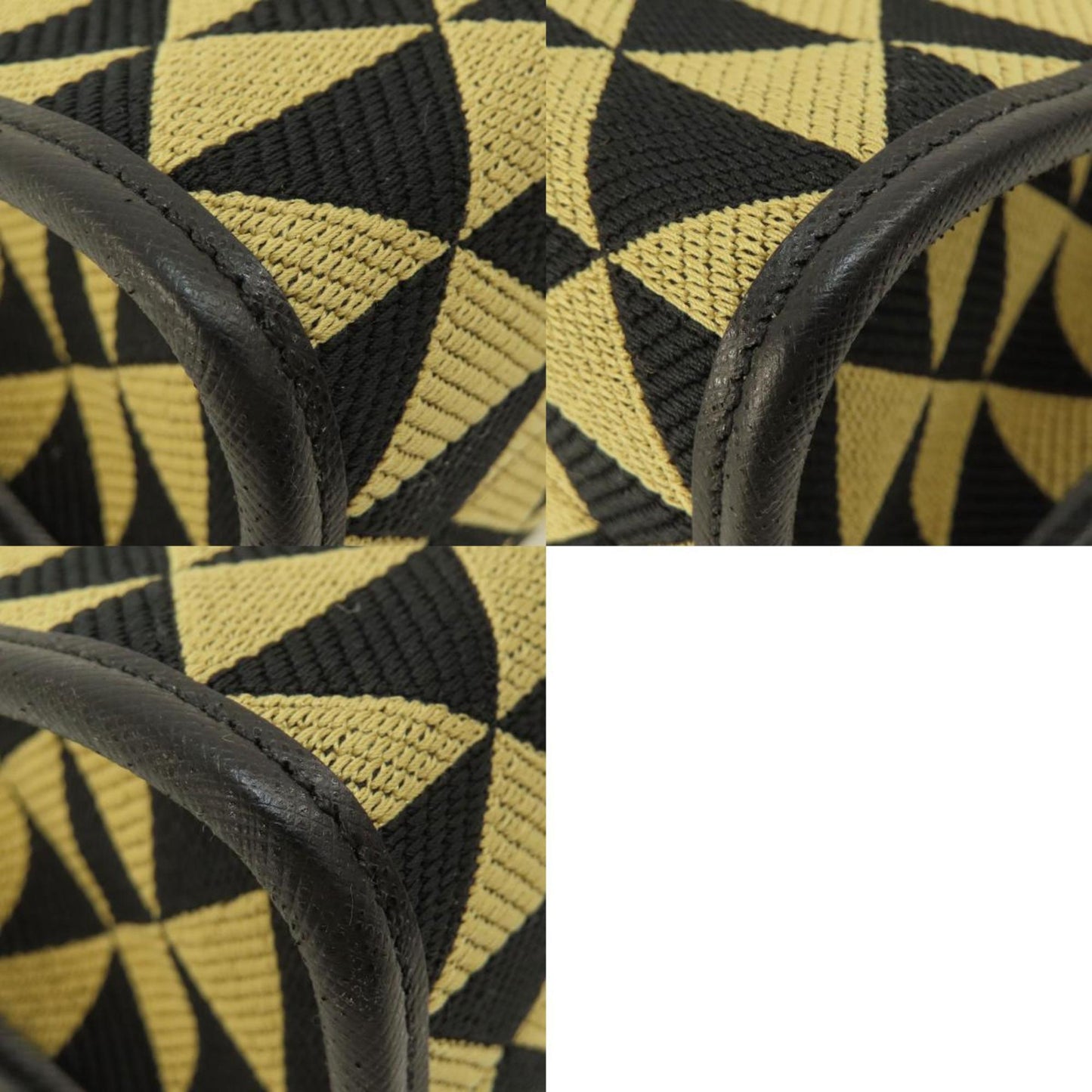 Prada Black Brown Canvas Handbag