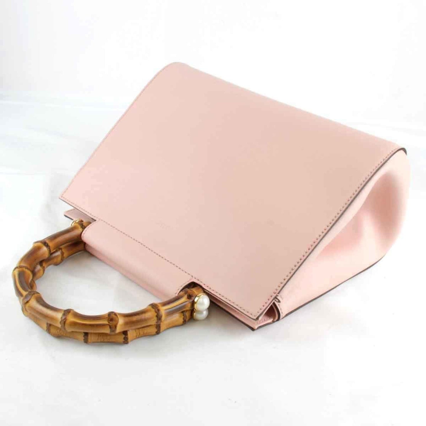 Gucci Bamboo Pink Leather Handbag