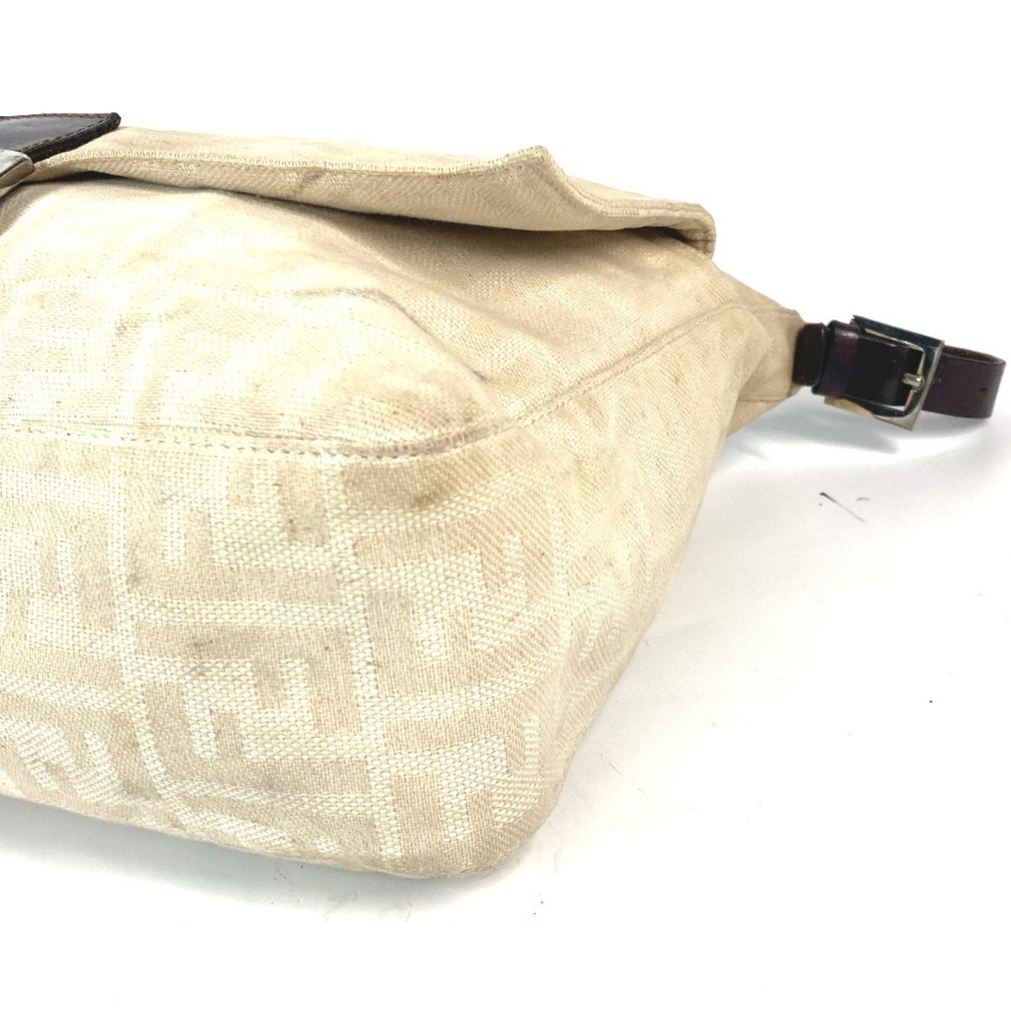 Fendi Beige Canvas Leather Shoulder Bag