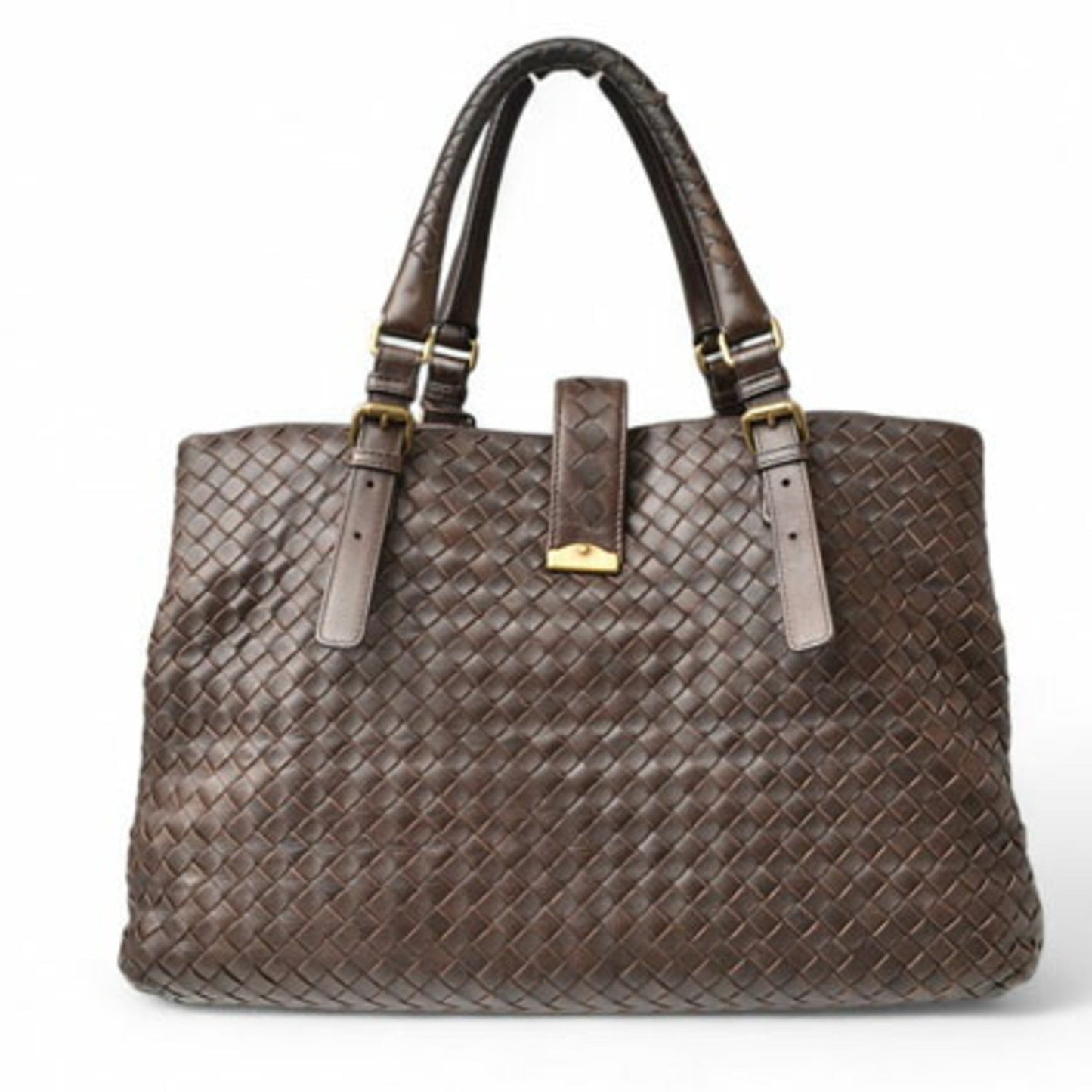 Bottega Veneta Dark Brown Intrecciato Tote Bag