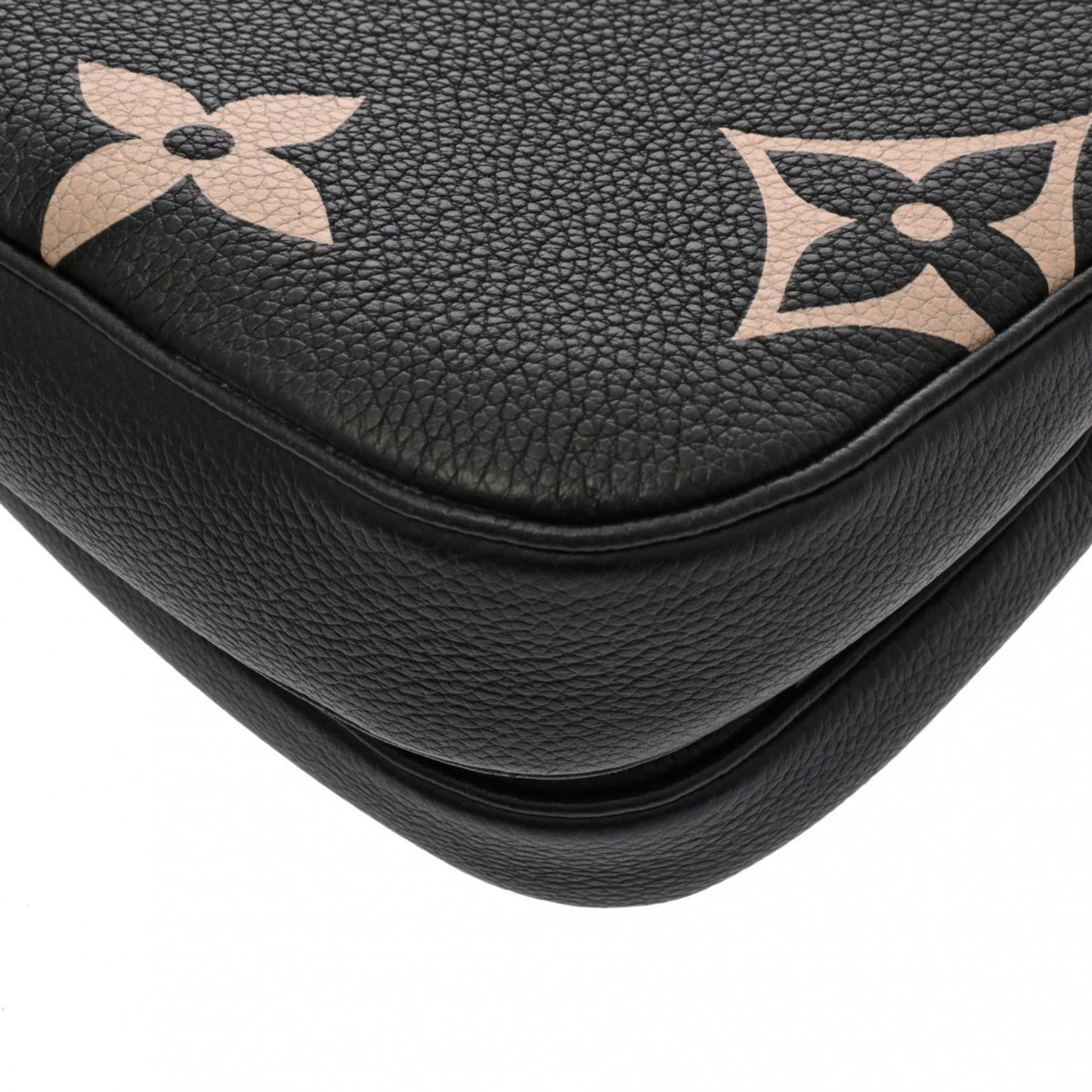 Louis Vuitton Beige Black Monogram Empreinte Pochette Pouch Shoulder Bag