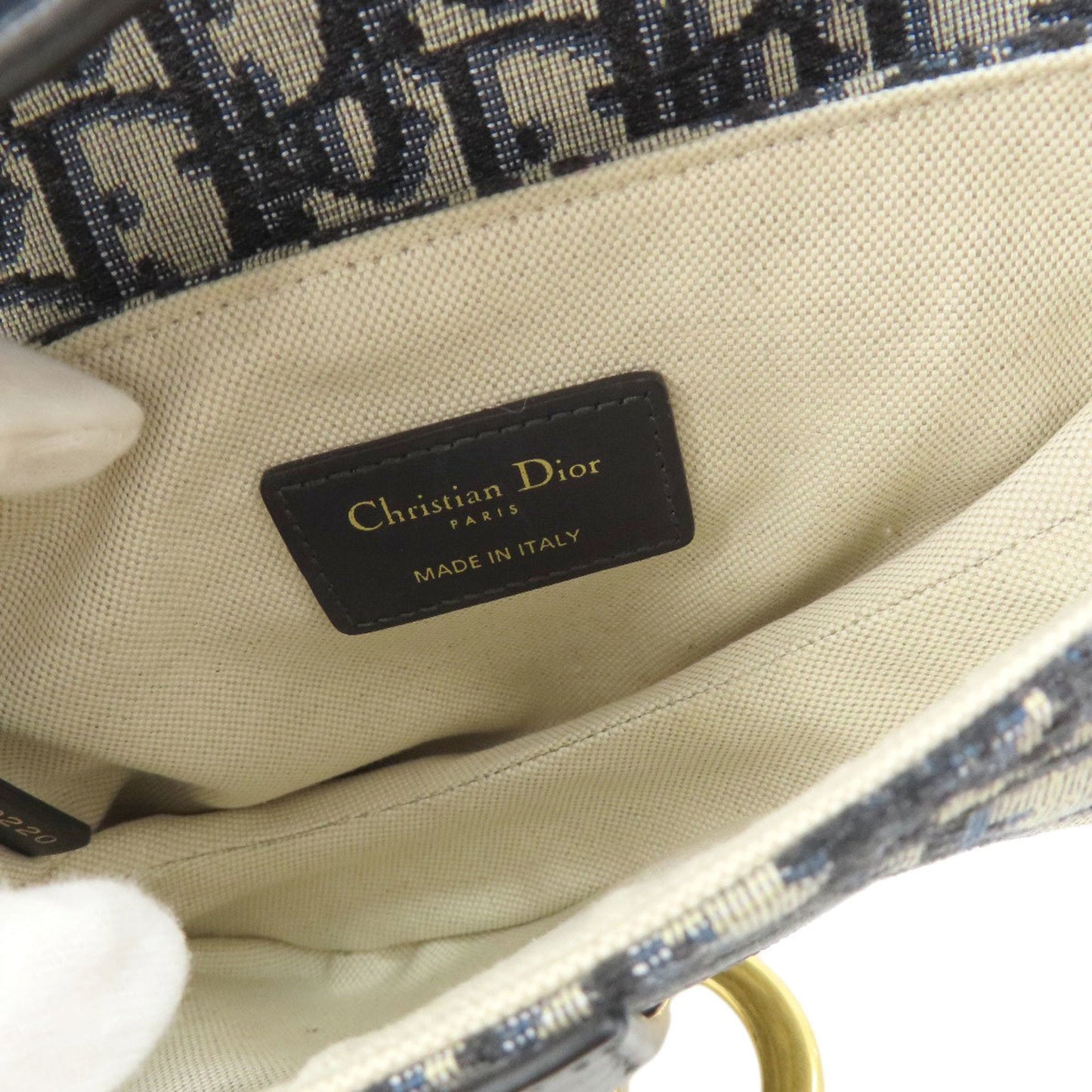 Christian Dior Navy Canvas Handbag