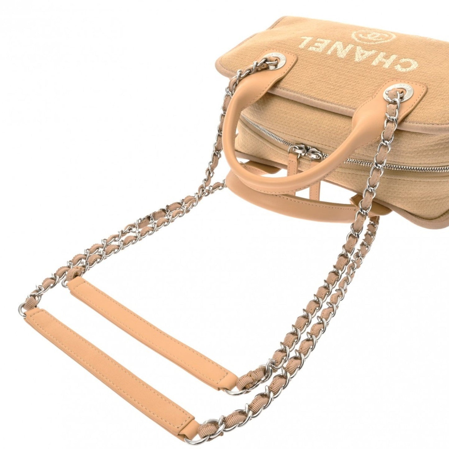 Chanel Beige Canvas Handbag