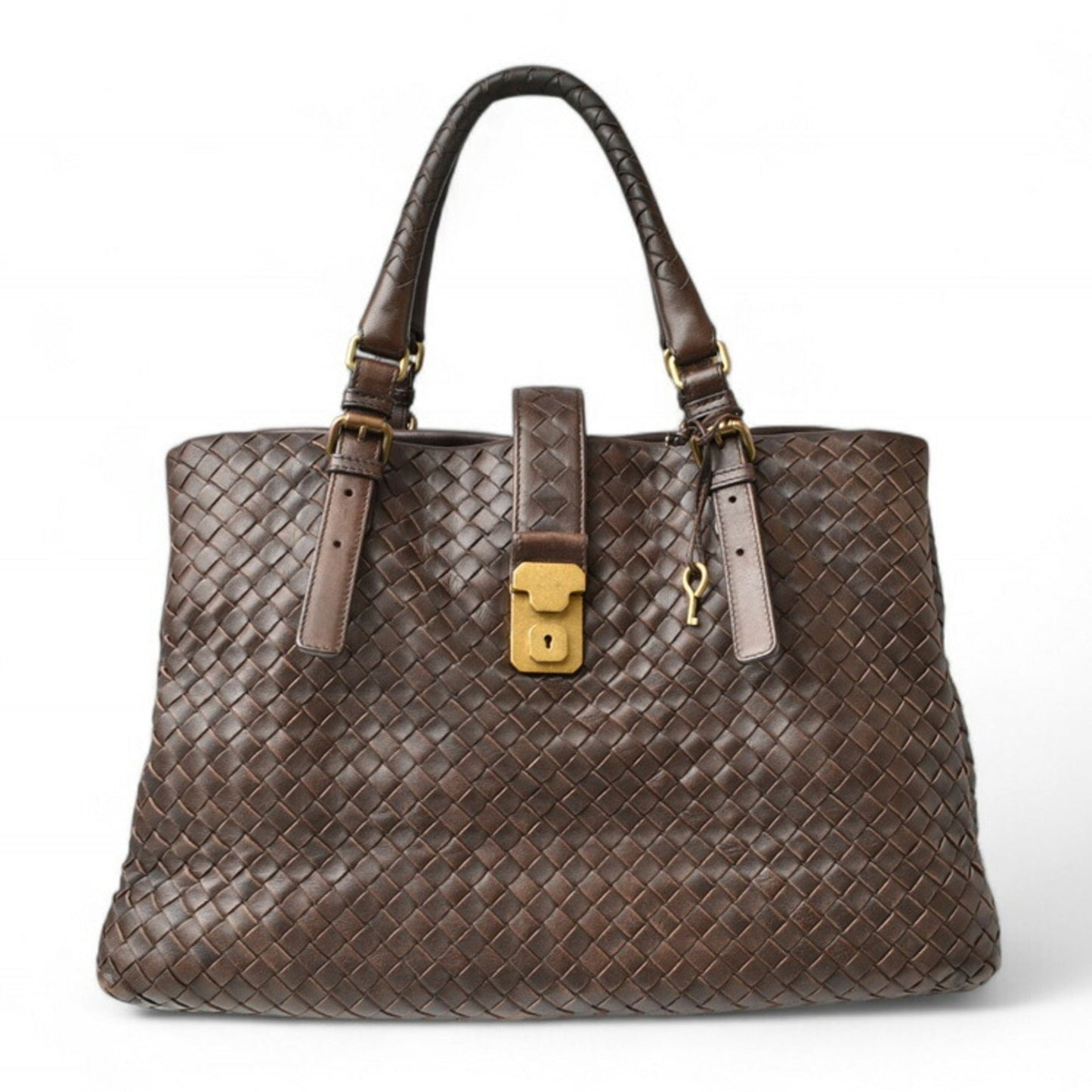 Bottega Veneta Dark Brown Intrecciato Tote Bag