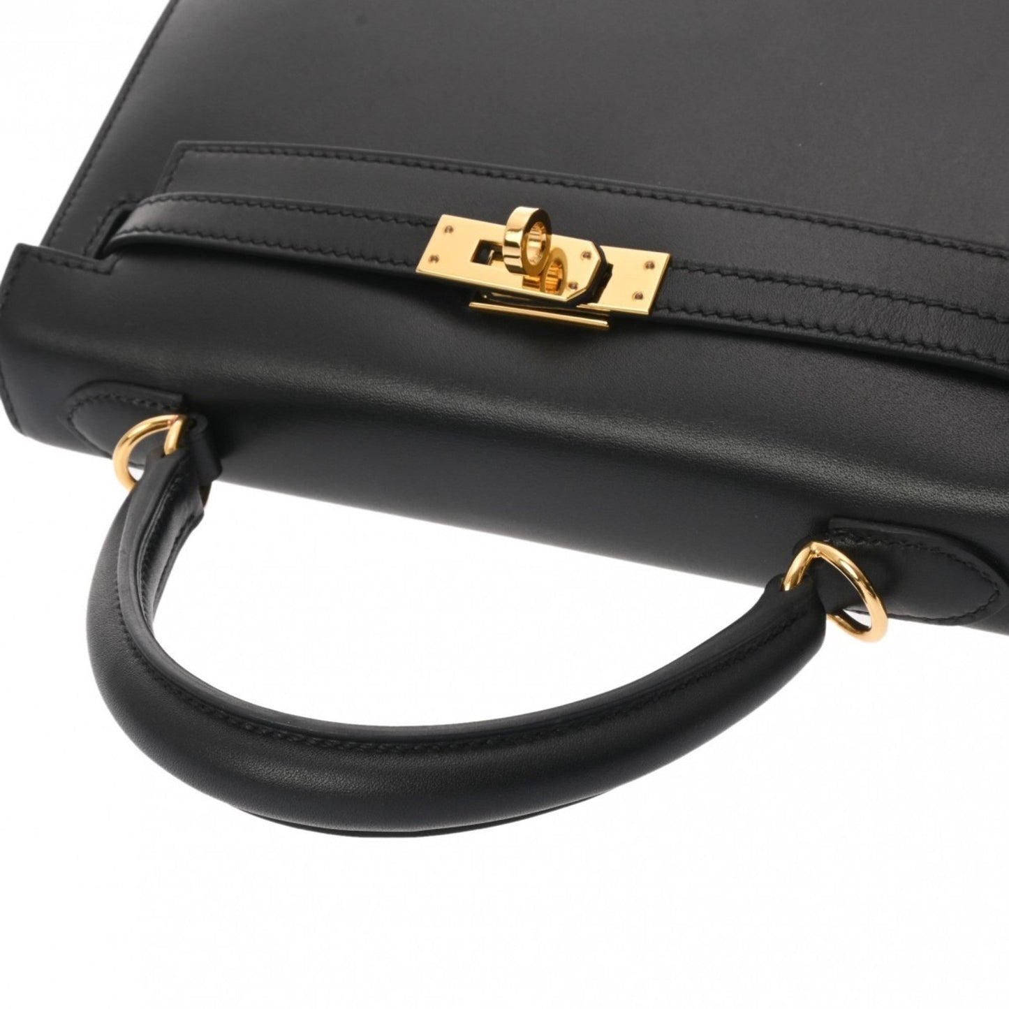 Hermes Black Tadelakt Leather Handbag