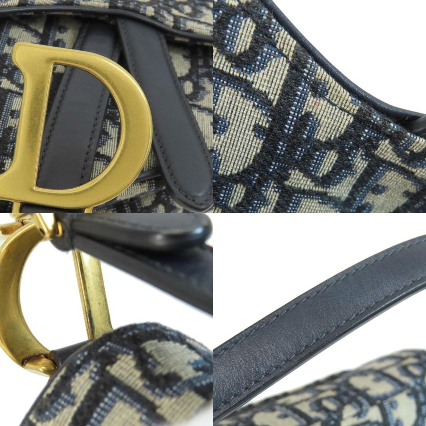 Christian Dior Navy Canvas Handbag