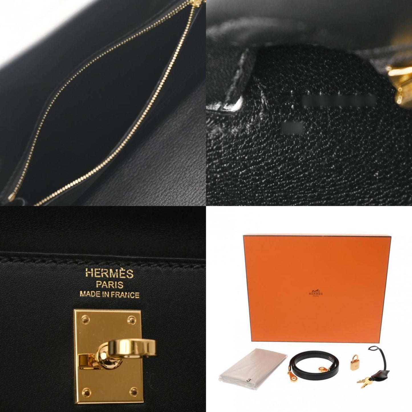 Hermes Black Tadelakt Leather Handbag