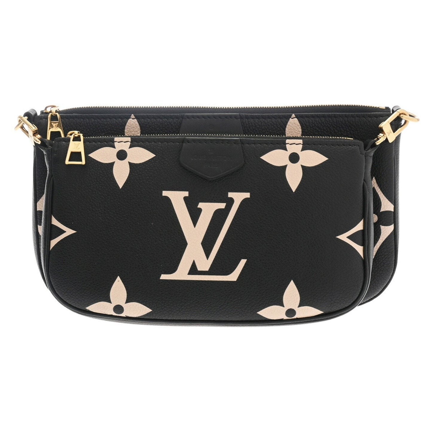 Louis Vuitton Beige Black Monogram Empreinte Pochette Pouch Shoulder Bag