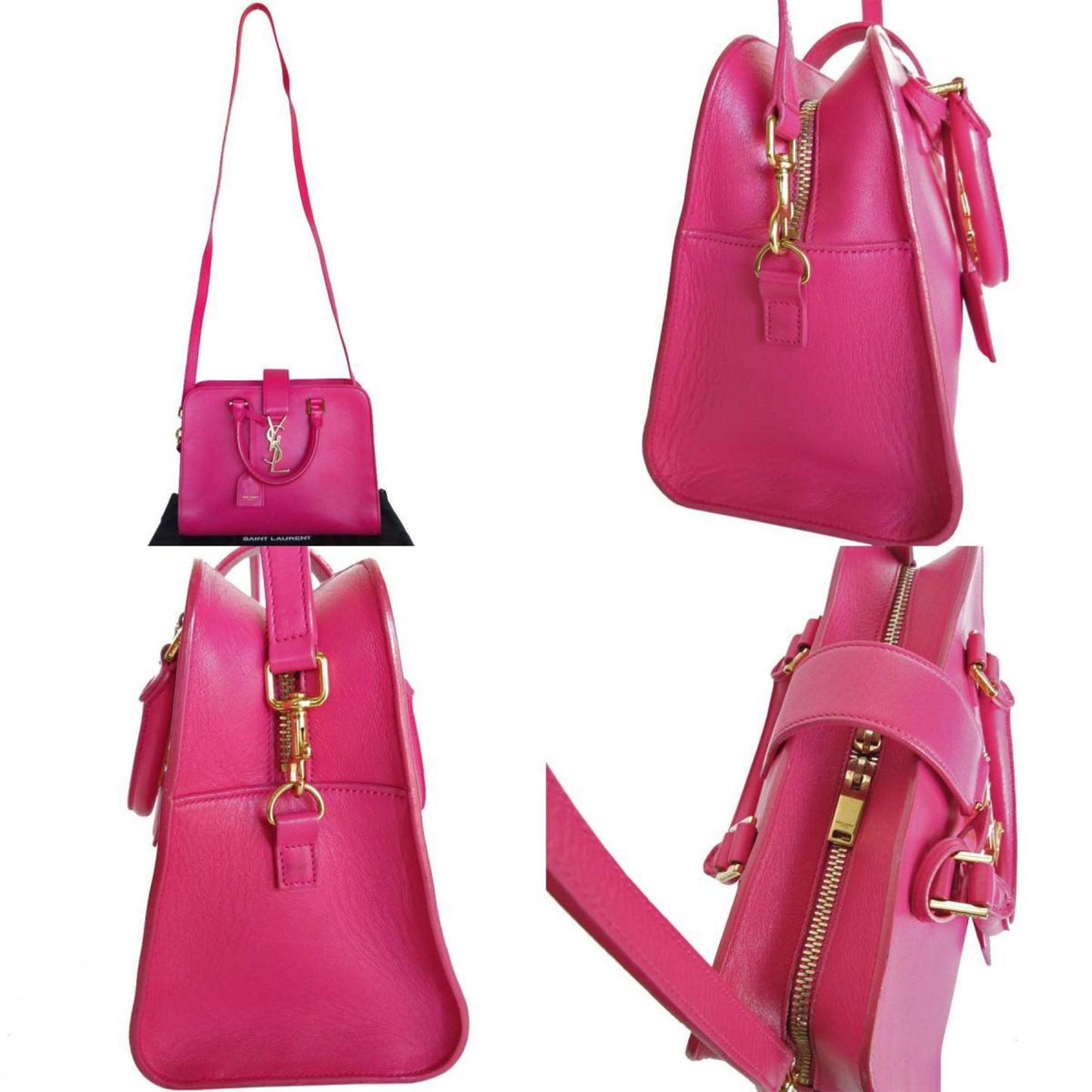 Saint Laurent Pink Leather Handbag Shoulder Bag