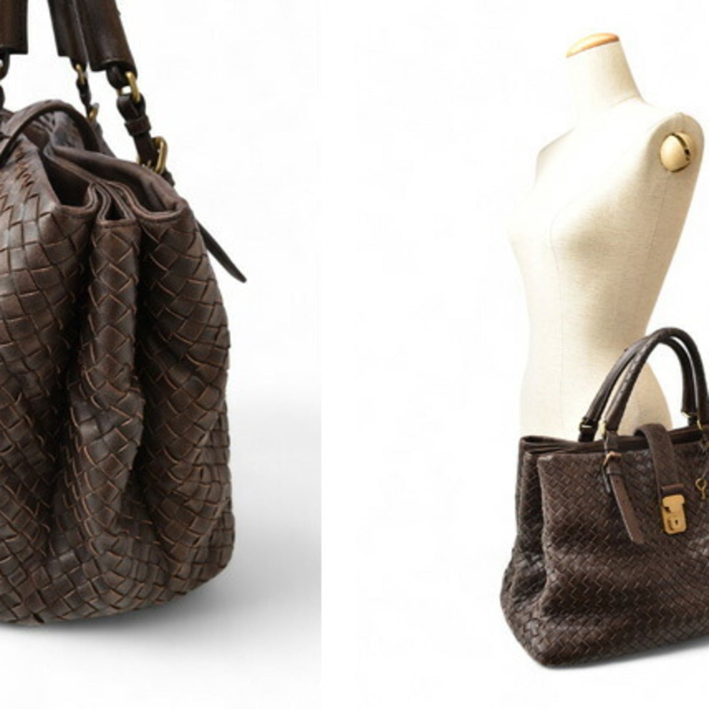 Bottega Veneta Dark Brown Intrecciato Tote Bag