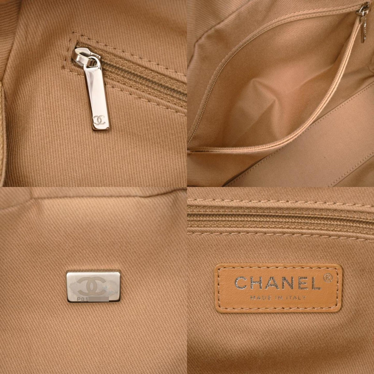 Chanel Beige Canvas Handbag