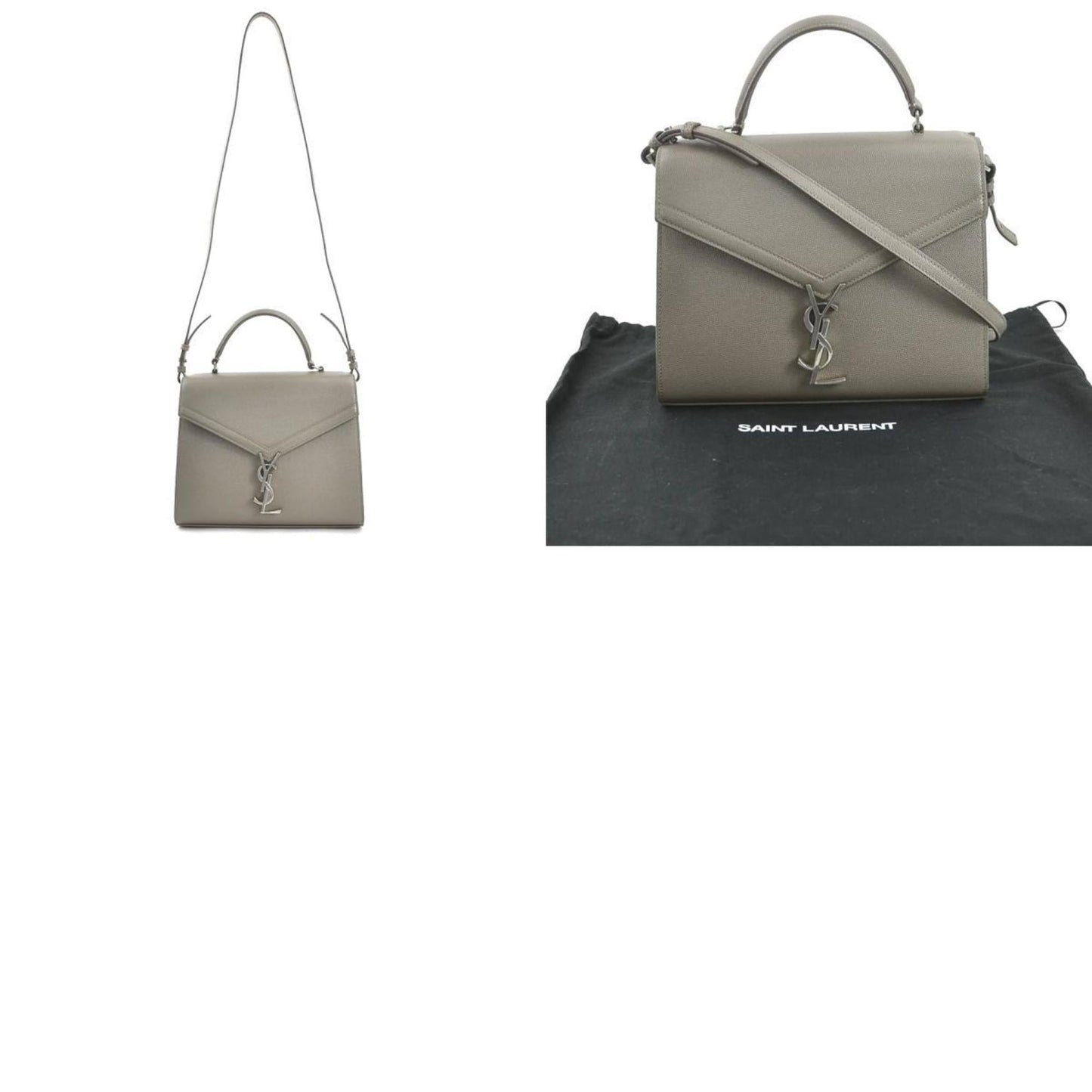 Saint Laurent Gray Leather Handbag Shoulder Bag
