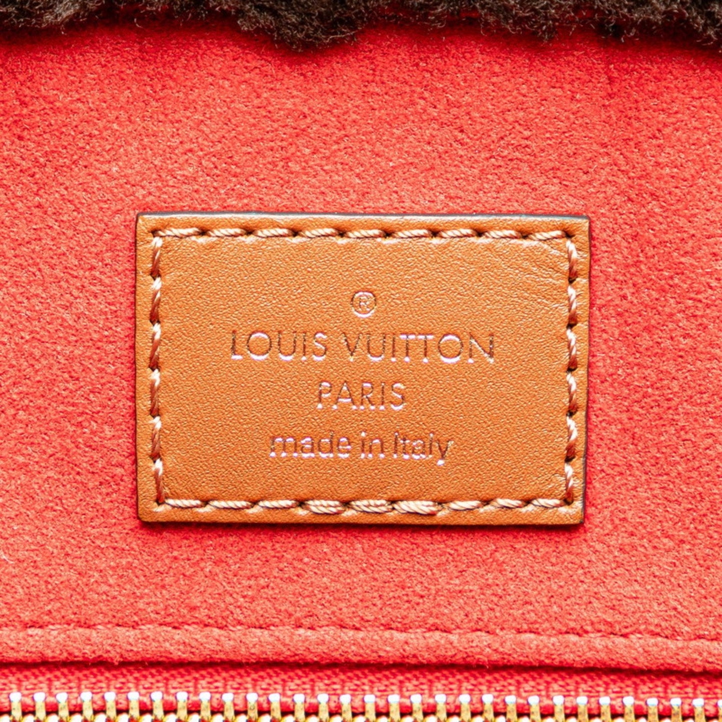 Louis Vuitton Beige Brown Leather Shoulder Bag Tote Bag