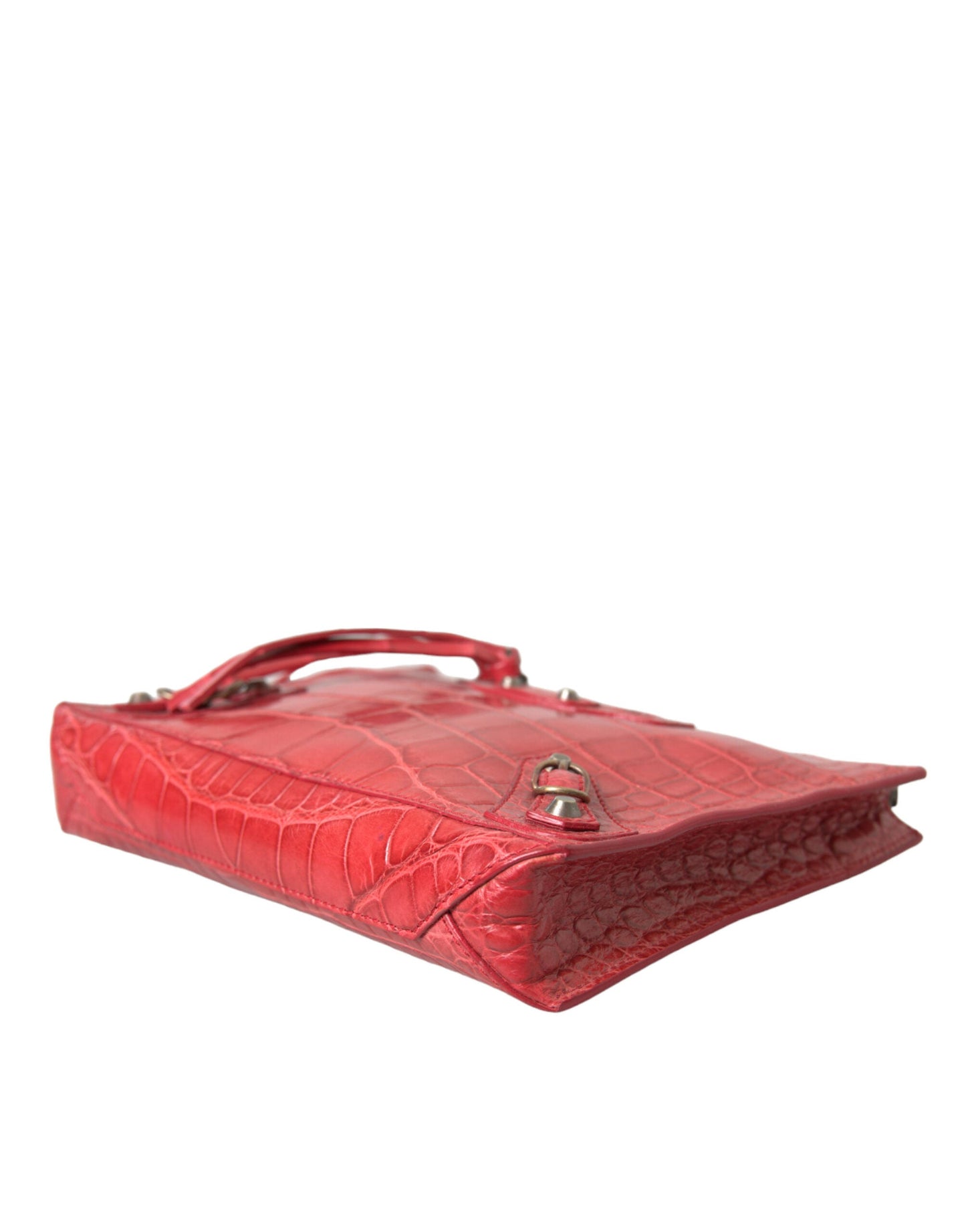 Balenciaga Exotic Red Alligator Leather Women's Clutch