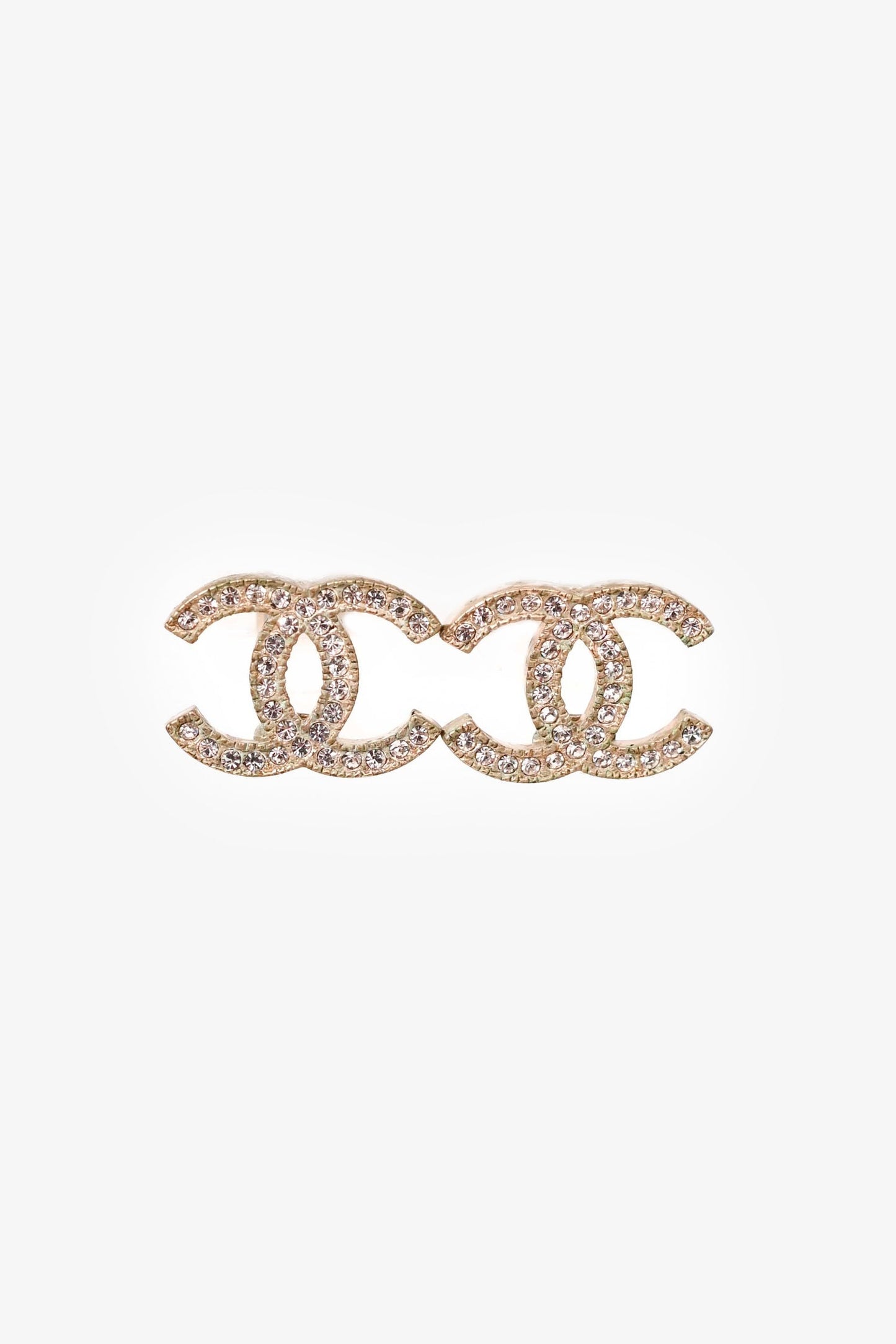 2014 Chanel™ Crystal Gold Tone CC Studs