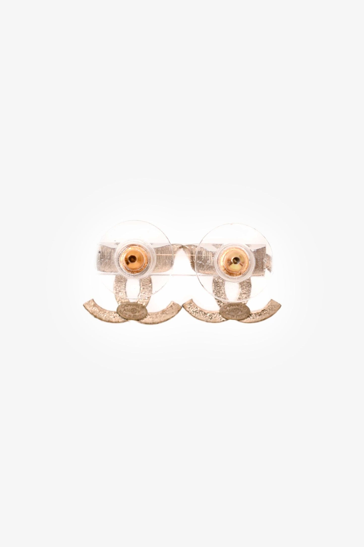 2014 Chanel™ Crystal Gold Tone CC Studs