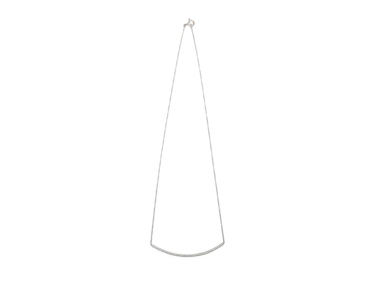 14K White Gold & Pave Diamond Bar Necklace