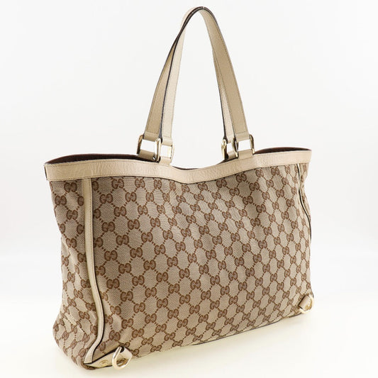 Gucci Abbey Beige Canvas Tote Bag
