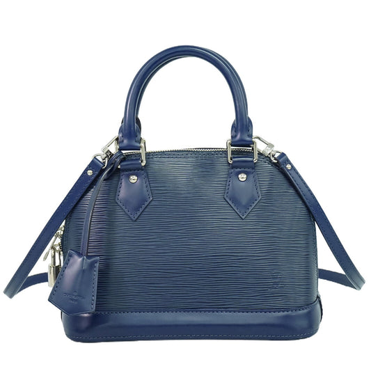 Louis Vuitton Alma Bb Navy Leather Handbag