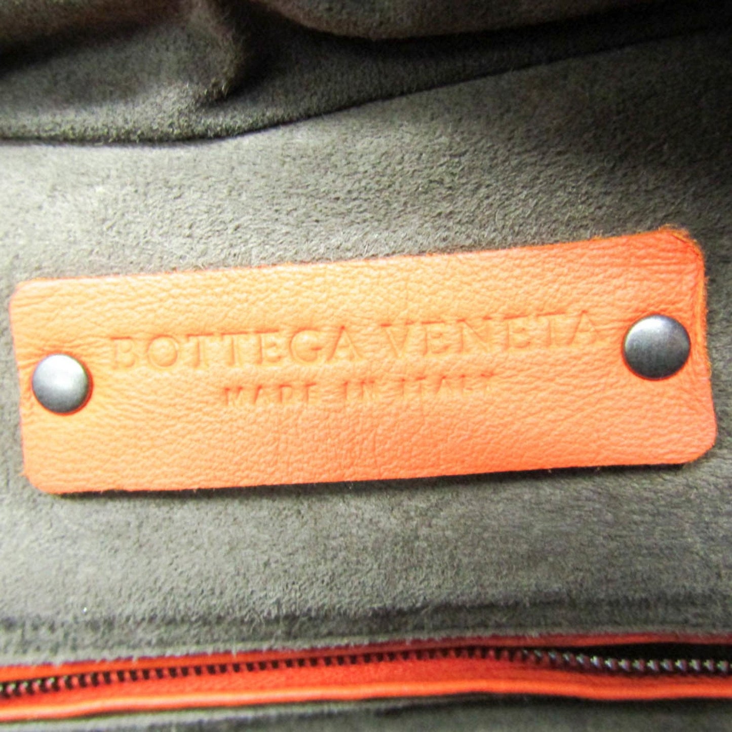 Bottega Veneta Intrecciato Orange Leather Handbag