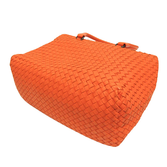 Bottega Veneta Intrecciato Orange Leather Handbag