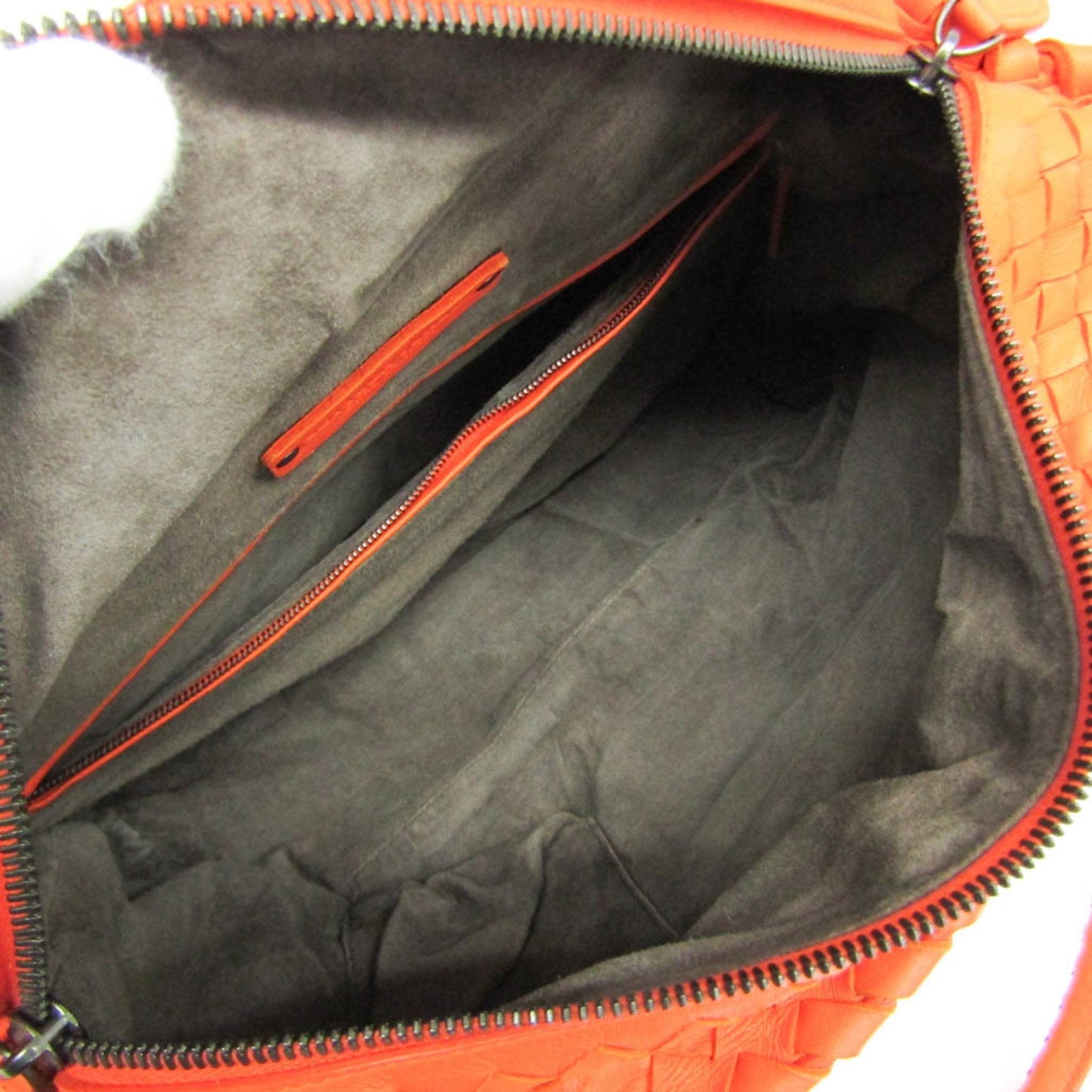 Bottega Veneta Intrecciato Orange Leather Handbag