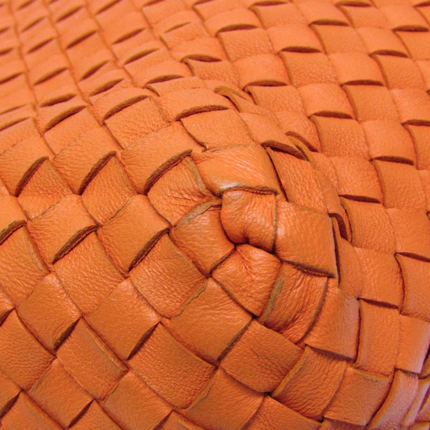 Bottega Veneta Intrecciato Orange Leather Handbag