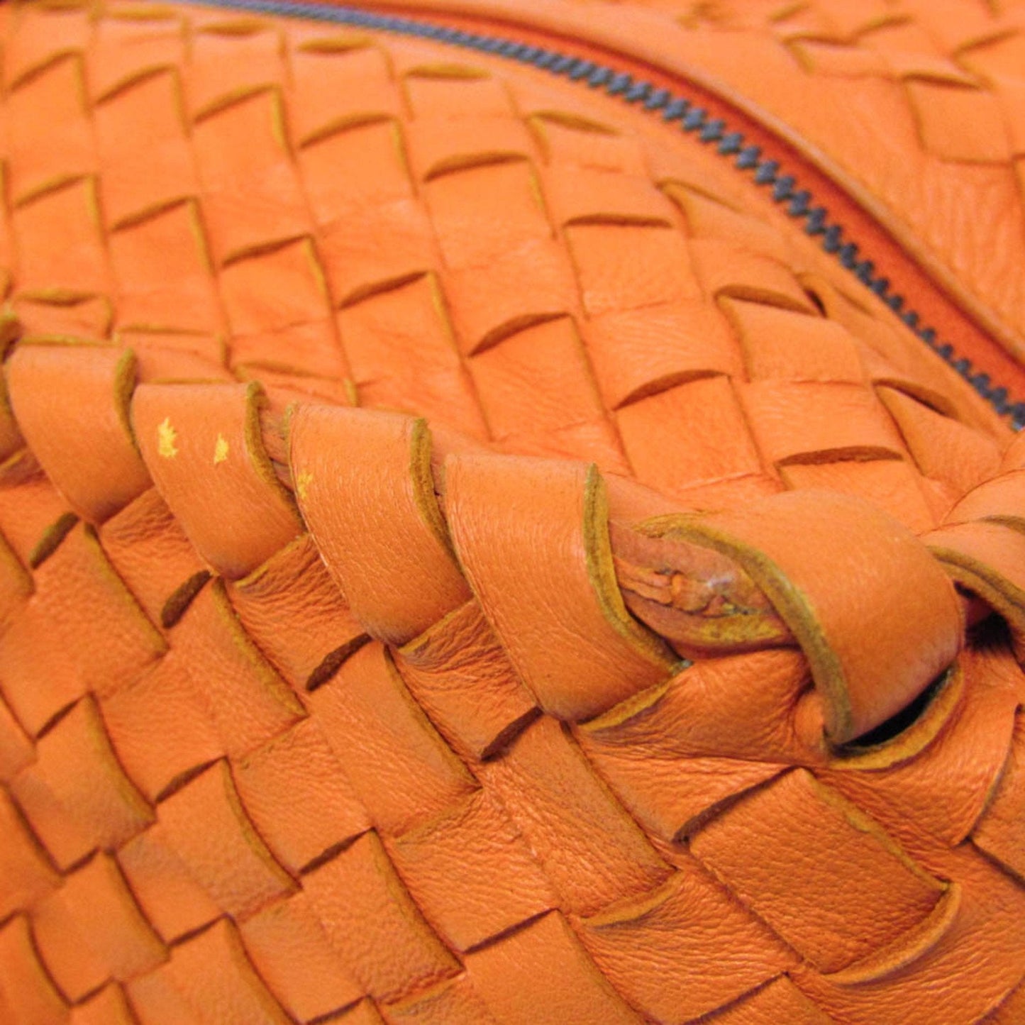 Bottega Veneta Intrecciato Orange Leather Handbag