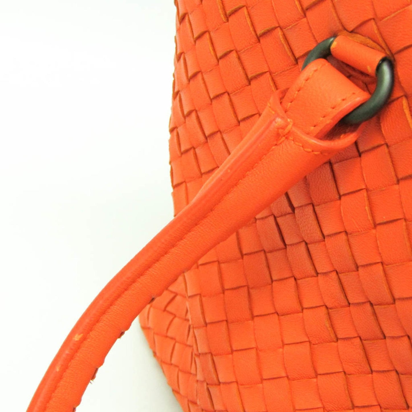 Bottega Veneta Intrecciato Orange Leather Handbag