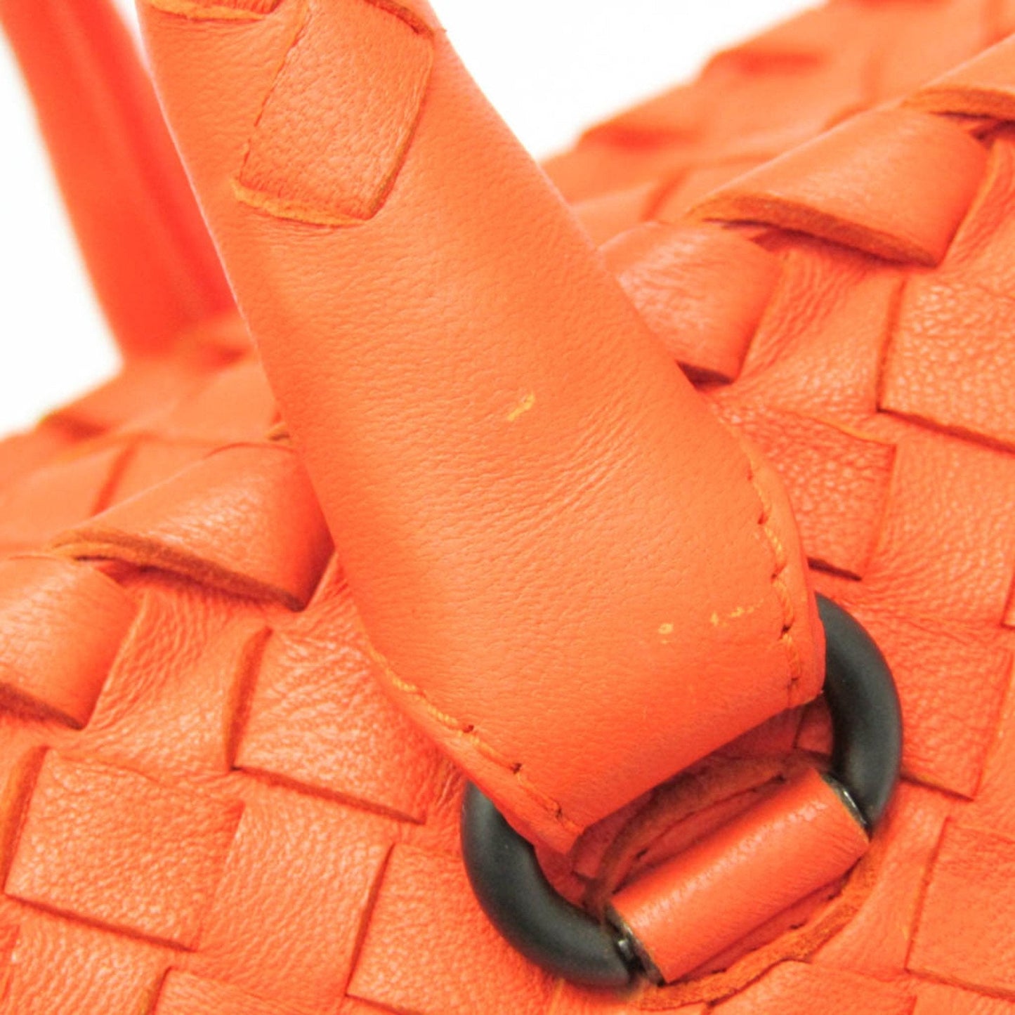 Bottega Veneta Intrecciato Orange Leather Handbag