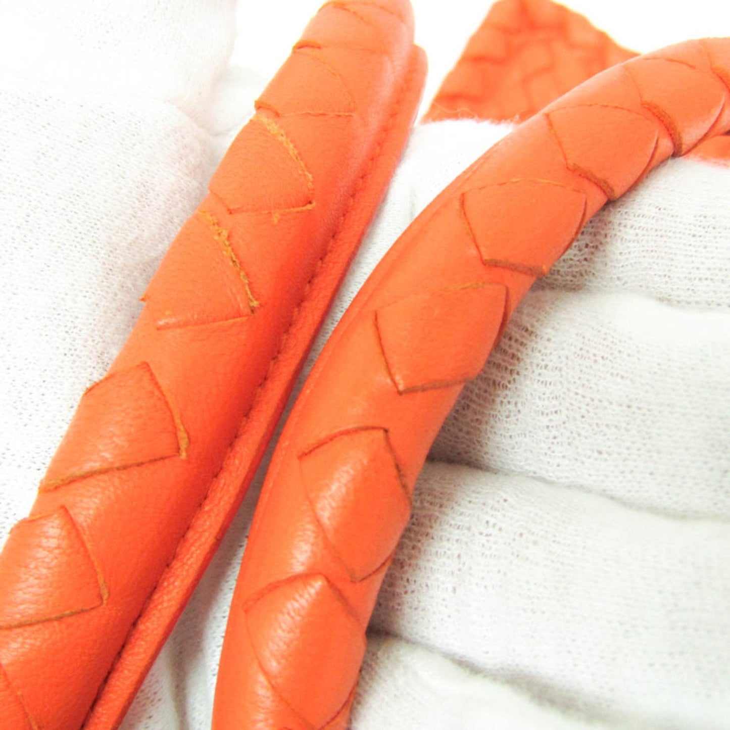 Bottega Veneta Intrecciato Orange Leather Handbag