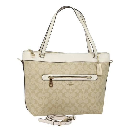 Coach Signature Beige Canvas Tote Bag