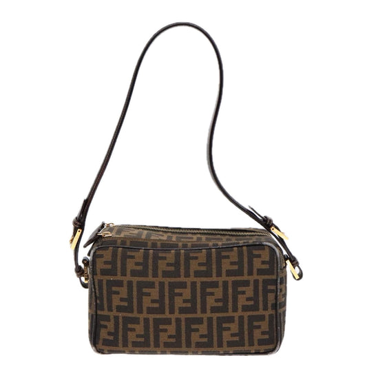 Fendi Camera Case Brown Canvas Shoulder Bag