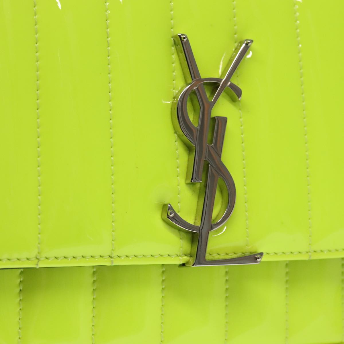 Saint Laurent Vicky Green Patent Leather Shoulder Bag