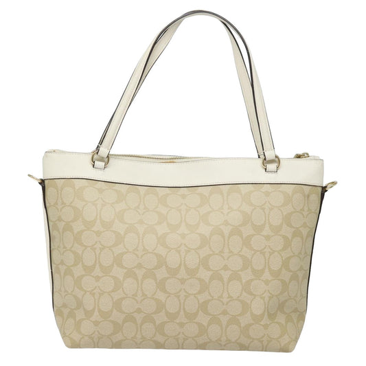 Coach Signature Beige Canvas Tote Bag