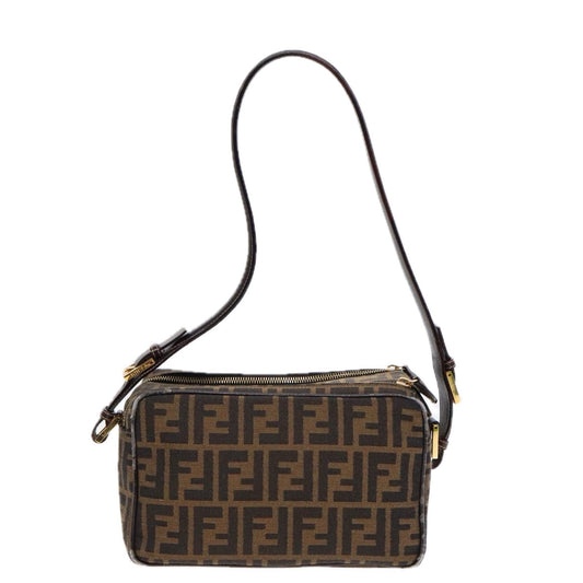 Fendi Camera Case Brown Canvas Shoulder Bag